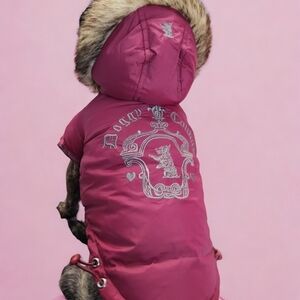 Juicy Couture Burgundy and Gray Patterned Jacket